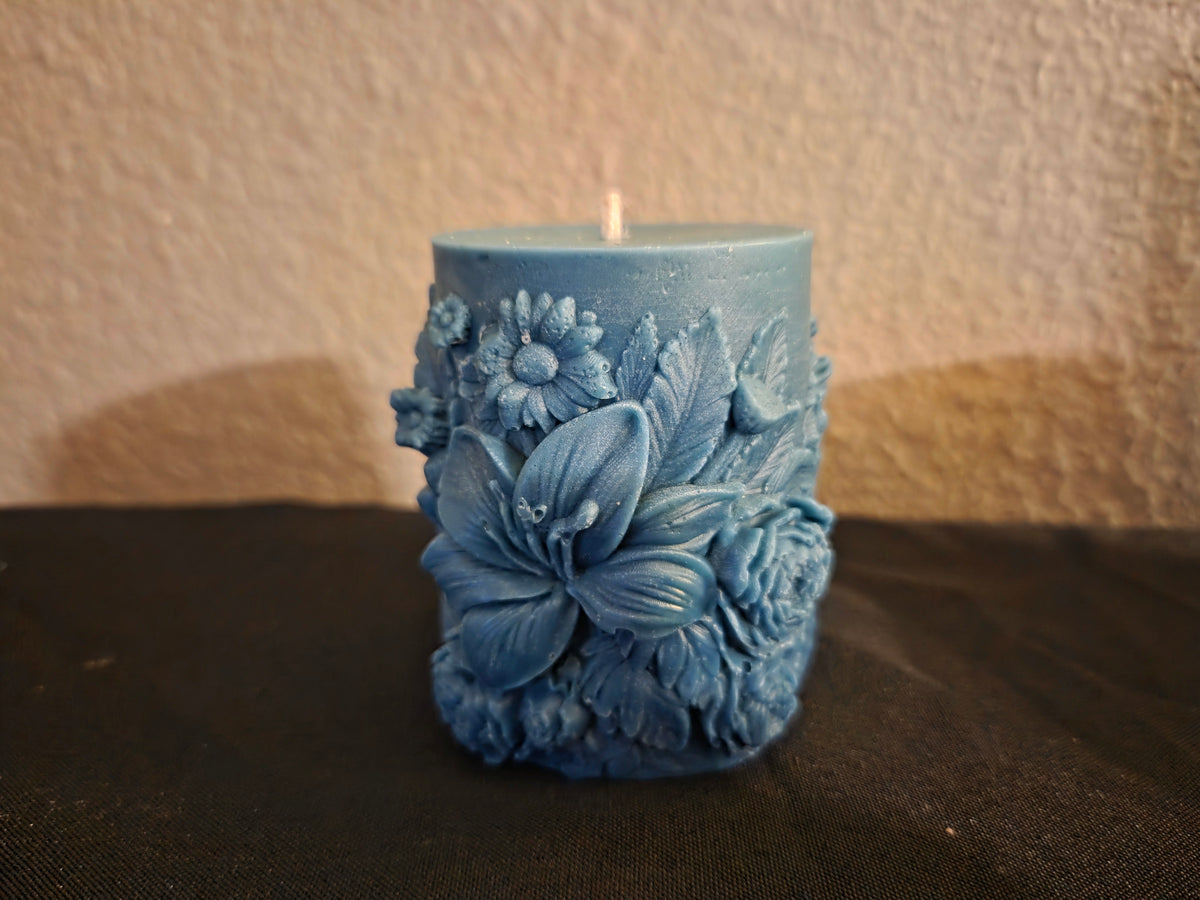 Blue Flower candle